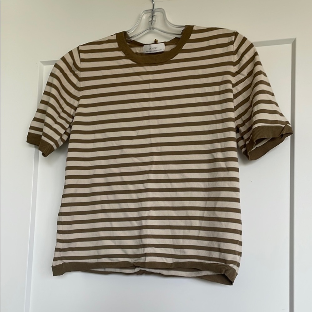 Striped Brown and White T-Shirt